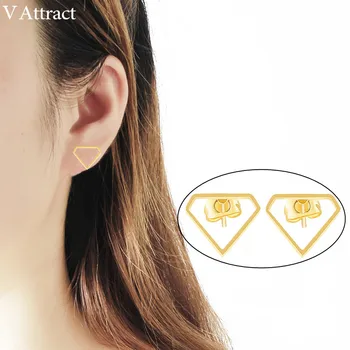 V Attract 10pairs/lot 2018 Geometry Jewelry Pendientes Hombre Stainless Steel Dainty Open Triangle Shape Stud Earrings for Women
V Attract 10pairs/lot 2018 Geometry Jewelry Pendientes Hombre Stainless Steel Dainty Open Triangle Shape Stud Earrings for Women