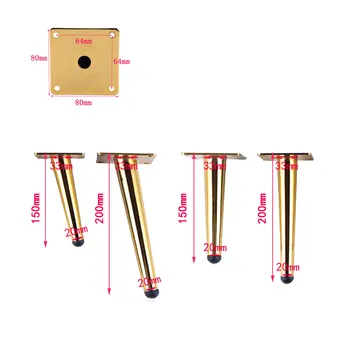 Furniture Legs Stainless Cabinet Table Sofa Legs Hardware Tapered Feet 150mm 200mm Golden Black Load 900KG
Furniture Legs Stainless Cabinet Table Sofa Legs Hardware Tapered Feet 150mm 200mm Golden Black Load 900KG