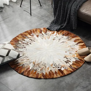 Round shaped natural cowhide seamed rug ,genuine cows skin fur carpet for living room bedroom decoration American style
Round shaped natural cowhide seamed rug ,genuine cows skin fur carpet for living room bedroom decoration American style