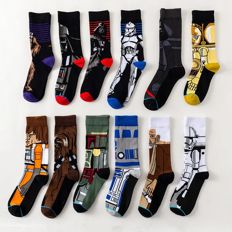 12 Pairs / Pack Comics Star Wars Jedi Master Yoda R2-D2 C-3PO Wookiee Cosplay Sock Women Men Force Awakens Socks Birthday Gifts
12 Pairs / Pack Comics Star Wars Jedi Master Yoda R2-D2 C-3PO Wookiee Cosplay Sock Women Men Force Awakens Socks Birthday Gifts