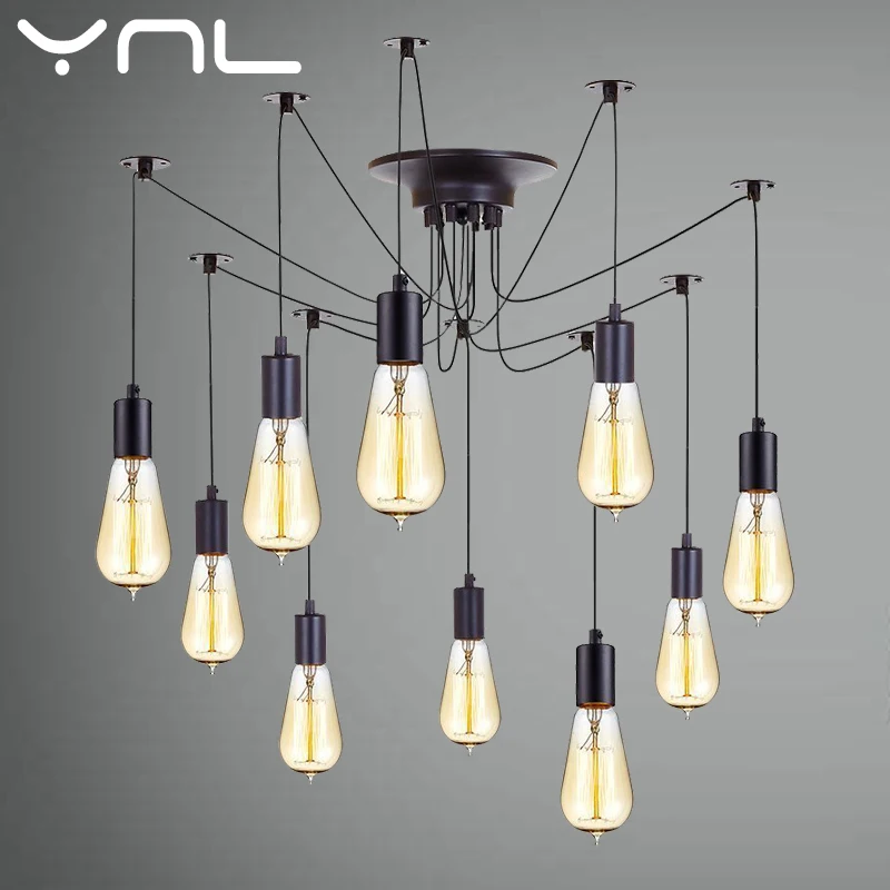 Mordern Nordic Retro Edison Bulb Light Chandelier Vintage Loft Antique DIY Art Spider Pendant Lamp E27 LED Home Lighting 
Mordern Nordic Retro Edison Bulb Light Chandelier Vintage Loft Antique DIY Art Spider Pendant Lamp E27 LED Home Lighting