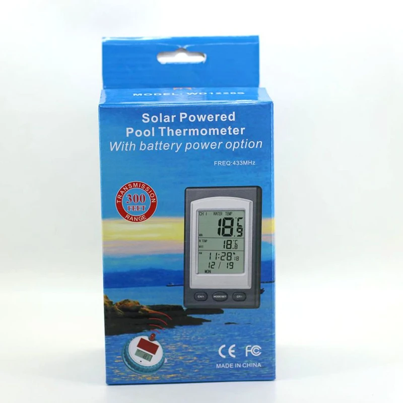 Solar Powered Wireless Pool Thermometer Swim SPA Pond Tub Digital LCD Floating Temperature Meter Green Backlit Waterproof 100M
Solar Powered Wireless Pool Thermometer Swim SPA Pond Tub Digital LCD Floating Temperature Meter Green Backlit Waterproof 100M