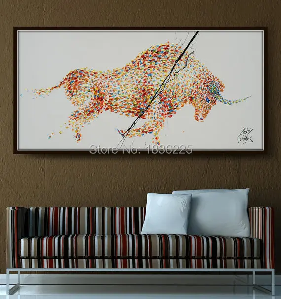 Modern abstract bull oil paintings on canvas pop art animals running bull pop art wall pictures for living room home decor
Modern abstract bull oil paintings on canvas pop art animals running bull pop art wall pictures for living room home decor