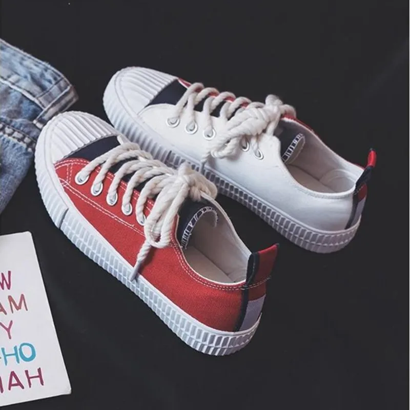 2018 New Spring Women Canvas Shoes Vulcanized Shoes Female Sneakers Mixed Colors Black Red Lace Up Casual Shoes Trending Style
2018 New Spring Women Canvas Shoes Vulcanized Shoes Female Sneakers Mixed Colors Black Red Lace Up Casual Shoes Trending Style