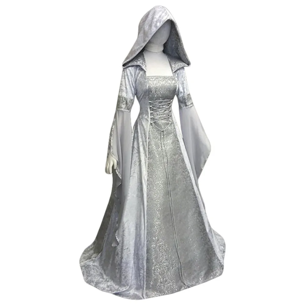 Medieval Costume Women Renaissance Hight Waist Corset Retro Gothic Hooded Dress GOT Cosplay Dress Long Sleeve Robe
Medieval Costume Women Renaissance Hight Waist Corset Retro Gothic Hooded Dress GOT Cosplay Dress Long Sleeve Robe