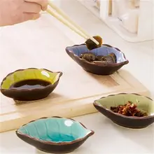 1 sztuk/partia kuchnia ocet sos przyprawowy porcelanowy zestaw obiadowy kreatywny rzemieślnicze liście talerze ceramiczne japońskie sushi naczynia przekąski(China)