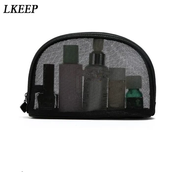 Fashion Black Net Yarn Makeup Bags Woman Transparent Lace Cosmetic Bag Travel Wash Side Organizers Essential Beauty Pouch 
Fashion Black Net Yarn Makeup Bags Woman Transparent Lace Cosmetic Bag Travel Wash Side Organizers Essential Beauty Pouch