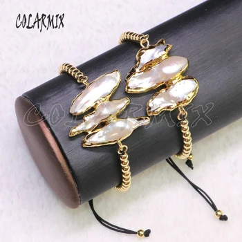 5 Pieces pearl bracelets Gold color Beaded bracelets electroplated free-form pearl bracelets jewelry for women 9236
5 Pieces pearl bracelets Gold color Beaded bracelets electroplated free-form pearl bracelets jewelry for women 9236