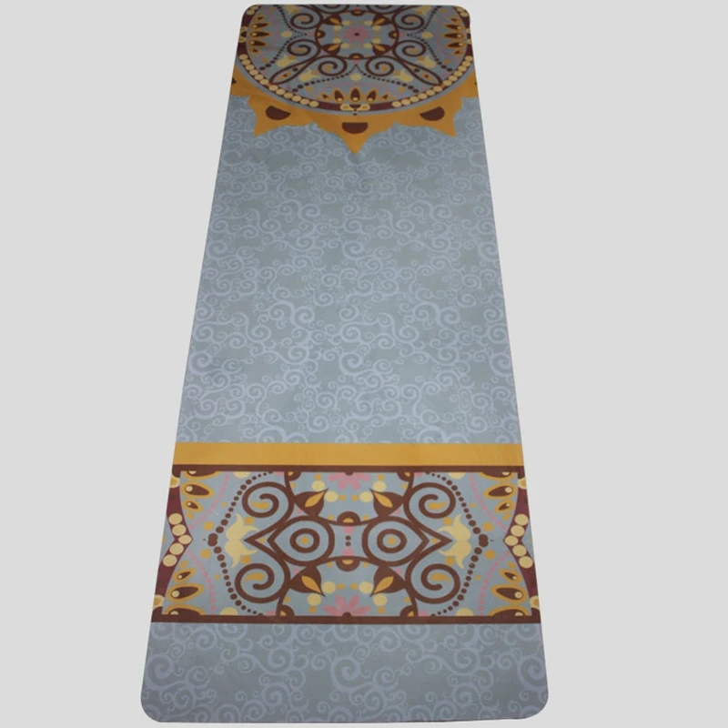 

183*61*0.5cm Fitness rubber yoga mat Natural rubber natural linen yoga mat high density high quality with beautifual pattern