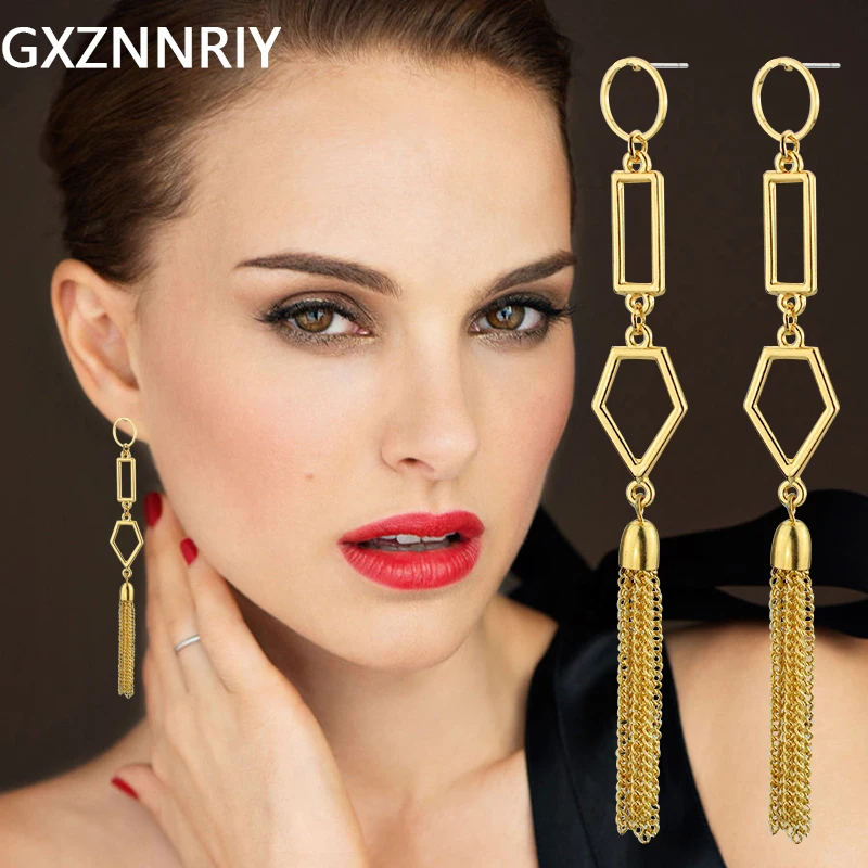 Long Chain Tassel Earrings for Women Geometric Gold Drop Earrings 2019 Female Korean Earings Fashion Jewelry Gifts Accessories
Long Chain Tassel Earrings for Women Geometric Gold Drop Earrings 2019 Female Korean Earings Fashion Jewelry Gifts Accessories
