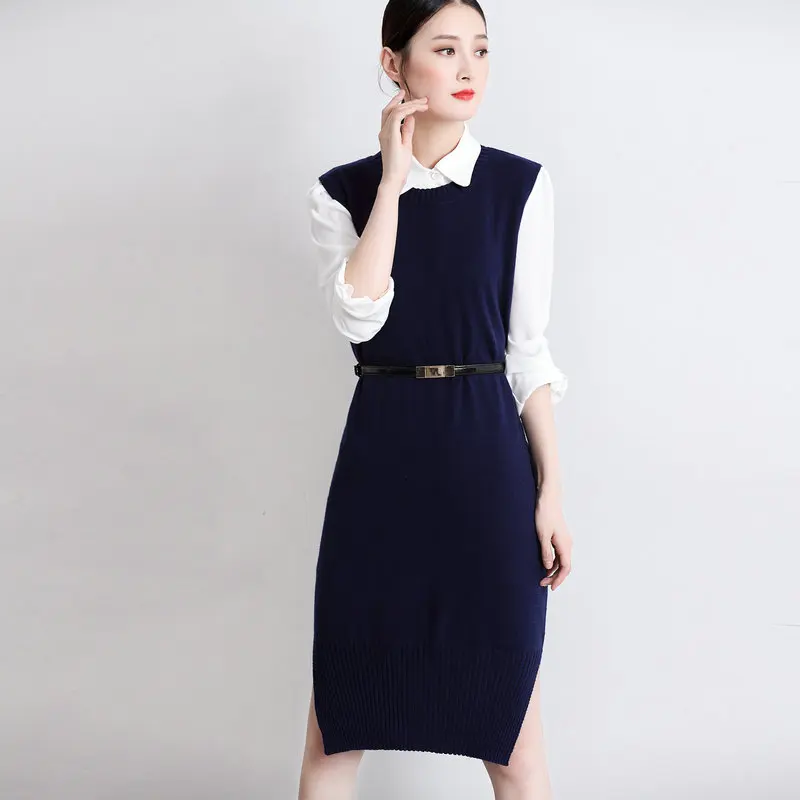 Spring NEW ladies vest Cashmere blended knitted Wool Sweater round neck long paragraph pullover Loose Split the fork Vest skirt
Spring NEW ladies vest Cashmere blended knitted Wool Sweater round neck long paragraph pullover Loose Split the fork Vest skirt