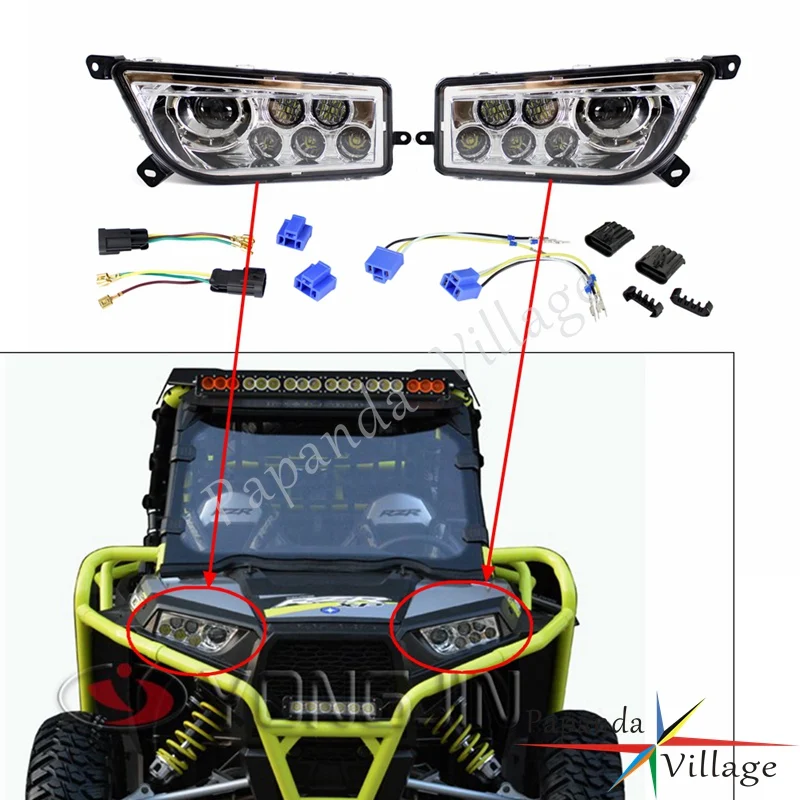 High Low Beam Black Chrome LED UTV Headlight ATV Headlamp for Polaris RZR 900 2015-2017 RZR 1000 S 2016-2017
High Low Beam Black Chrome LED UTV Headlight ATV Headlamp for Polaris RZR 900 2015-2017 RZR 1000 S 2016-2017