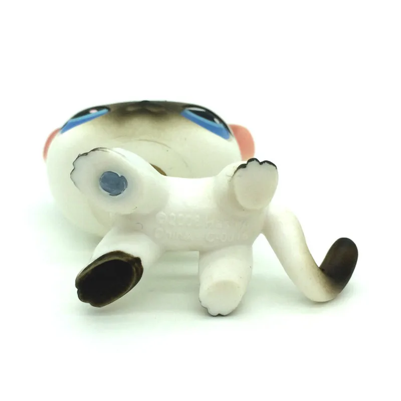 #5 Rare Littlest Pet Shop Black White Short Hair Siamese Cat Blue Eyes LPS 