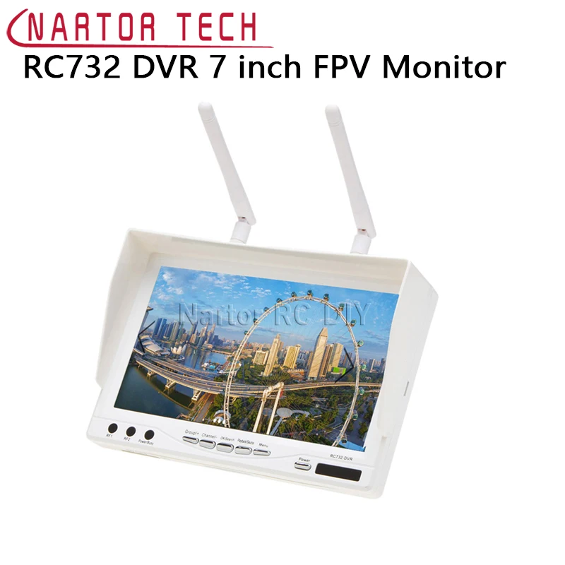 

New RC732 DVR AIO 7 inch HD LCD FPV Monitor Built-in Battery and 32CH 5.8G Wireless Diversity RC Receiver