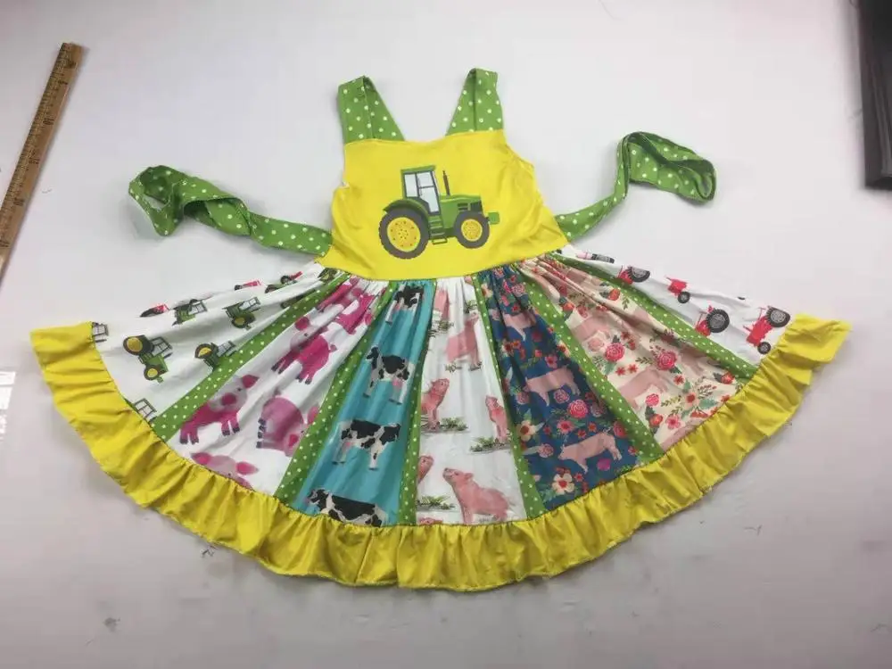 Boutique baby girls clothes fancy little girl summer dress Farm print children clothing twirl dress
Boutique baby girls clothes fancy little girl summer dress Farm print children clothing twirl dress