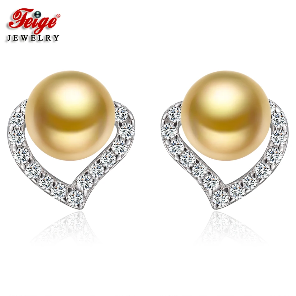 FEIGE Fashion Heart Earrings 925 Silver Stud Earring 6-7mm Golden Freshwater Pearl Earrings for Women Fine Jewelry Pendientes
FEIGE Fashion Heart Earrings 925 Silver Stud Earring 6-7mm Golden Freshwater Pearl Earrings for Women Fine Jewelry Pendientes