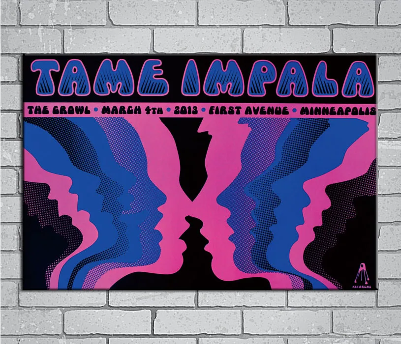 Психоделическая рок-группа Tame Impala светильник лый холст постер на заказ 24x36 27x40
