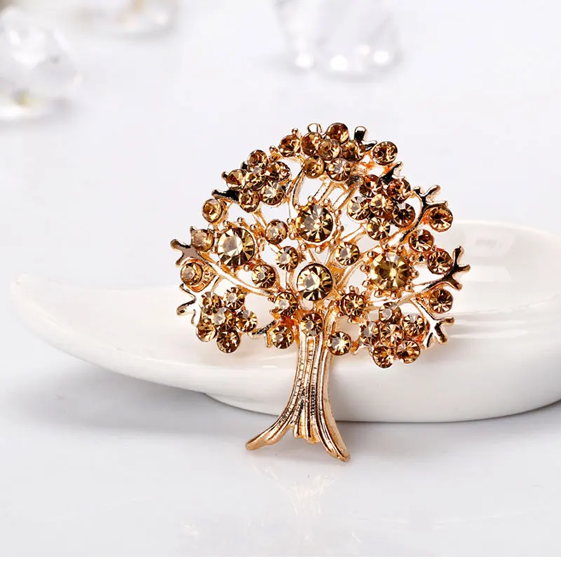 CHUKUI Rhinestone Pin Broches Badges Tree Pins and Brooches for Women Clothing Metal bijouterie Brooch Vintage Badge (9)