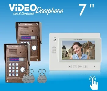 ZHUDELE 7"color video door phone,CCD camera with ID CARD AND PASSWORD UNLOCK ,touch screen can connect CCTV camera ,2 to 1
ZHUDELE 7"color video door phone,CCD camera with ID CARD AND PASSWORD UNLOCK ,touch screen can connect CCTV camera ,2 to 1