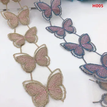 Polyester line double layer 5 cm embroidery butterfly lace blue red gold clothing accessories wedding children's clothing H005
Polyester line double layer 5 cm embroidery butterfly lace blue red gold clothing accessories wedding children's clothing H005