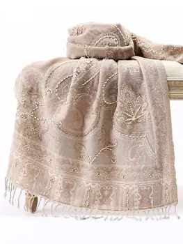 Women Indai National Style Scarves Scarf Cape High Quality Embroidery Shawls Exquisite Beads Faux Pearls Wrap Pashmina Wool Chal
Women Indai National Style Scarves Scarf Cape High Quality Embroidery Shawls Exquisite Beads Faux Pearls Wrap Pashmina Wool Chal
