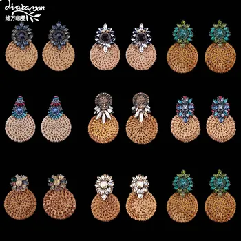 Dvacaman Crystal Flower Drop Earrings Women Boho Ethnic Bamboo Statement Earrings Handmade Rattan Knit Jewelry Accessory Wedding
Dvacaman Crystal Flower Drop Earrings Women Boho Ethnic Bamboo Statement Earrings Handmade Rattan Knit Jewelry Accessory Wedding