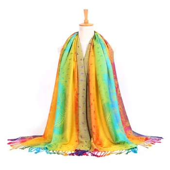 Fashion Novelty Colorful Women Winter Pashmina Scarf Feather Printed Long Foulard Femme Bufandas Party Gift Ponchos
Fashion Novelty Colorful Women Winter Pashmina Scarf Feather Printed Long Foulard Femme Bufandas Party Gift Ponchos