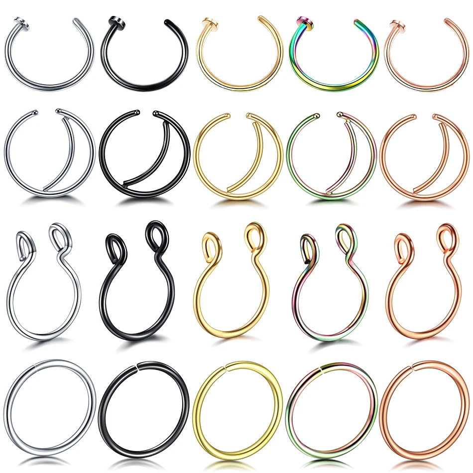 1PC Surgical Steel Nose Piercing Gold Fake Septum Nose Ring 20G 18G Labret Helix Fake Ear Piercing Septum Clip Faux Sexy Jewelry
1PC Surgical Steel Nose Piercing Gold Fake Septum Nose Ring 20G 18G Labret Helix Fake Ear Piercing Septum Clip Faux Sexy Jewelry