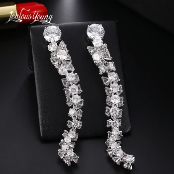 Brand Design Personality Long Luxury Cubic Zirconia Drop Earrings With Silver Color Long Earings Bohemian Indian Jewelry bijoux
Brand Design Personality Long Luxury Cubic Zirconia Drop Earrings With Silver Color Long Earings Bohemian Indian Jewelry bijoux