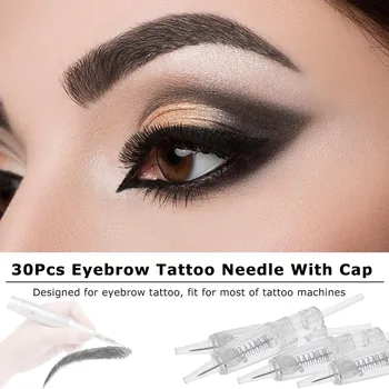 30Pcs 1R Eyebrow Tattoo Needle With Cap Disposable Sterilized Tattoo Needle for Tattoo Pen Machine Microblading Pen
30Pcs 1R Eyebrow Tattoo Needle With Cap Disposable Sterilized Tattoo Needle for Tattoo Pen Machine Microblading Pen