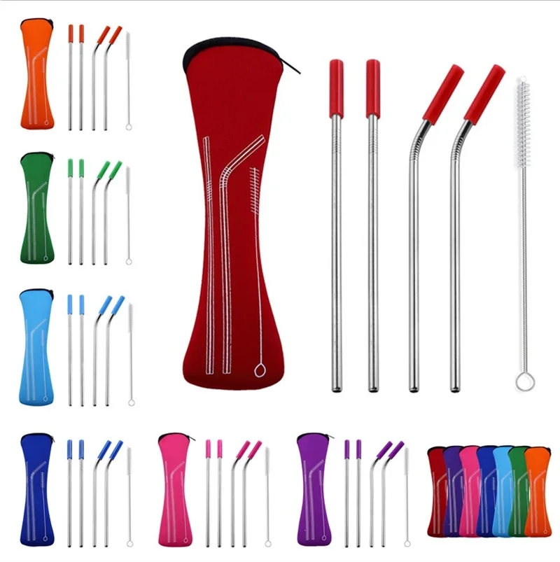 6*215mm Straws Portable Stainless Steel Straw Set Silicone Tip Cover + Drinking Straws + Travel Storage Bag
6*215mm Straws Portable Stainless Steel Straw Set Silicone Tip Cover + Drinking Straws + Travel Storage Bag