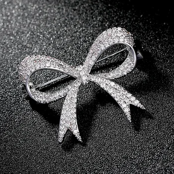 

Luxury Rhinestone Wedding Bow Knot Brooch Pin Dress Sash Pins Bridal Wedding Bouquet Brooches Jewelry Gift Broches Mujer