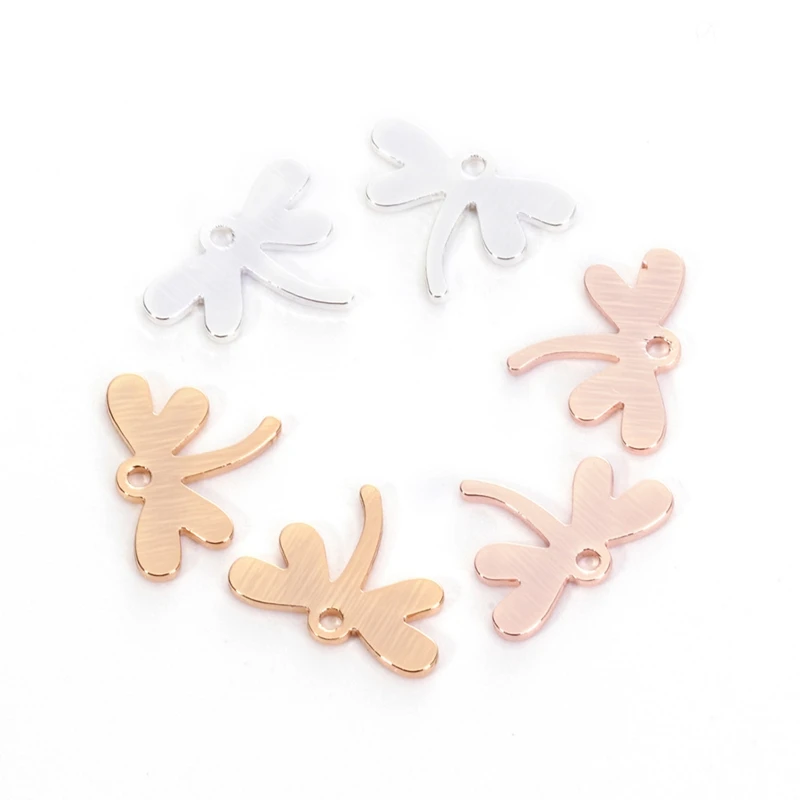 50PCS Rose Gold Silver Dragonfly Pendants Alloy Delicate Charms DIY Accessories For Handmade Earrings Bracelets Necklace | Украшения и