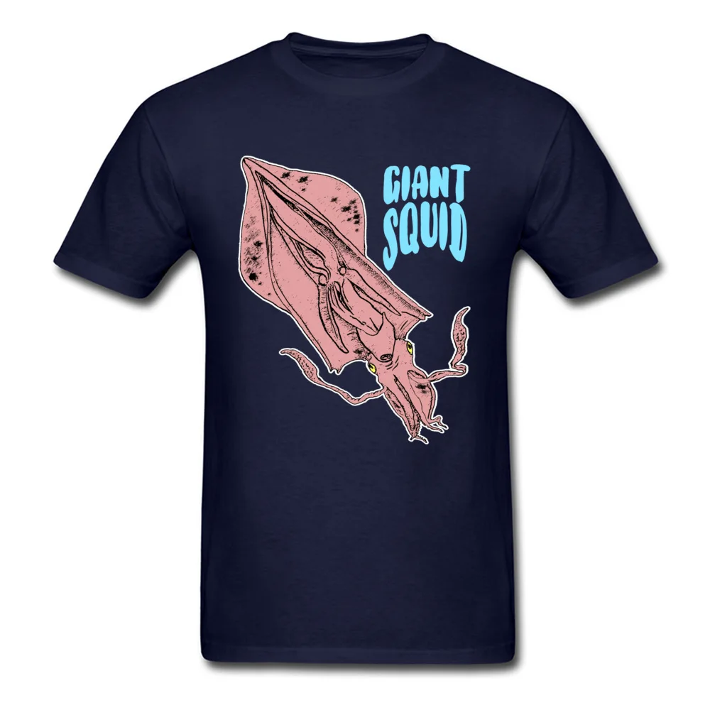 T Shirt Giant Squid Ocean Sea Animal Fall Short Sleeve 100% Cotton Fabric Crewneck Men Top T-shirts Normal Tee Shirt Hot Sale Giant Squid Ocean Sea Animal navy