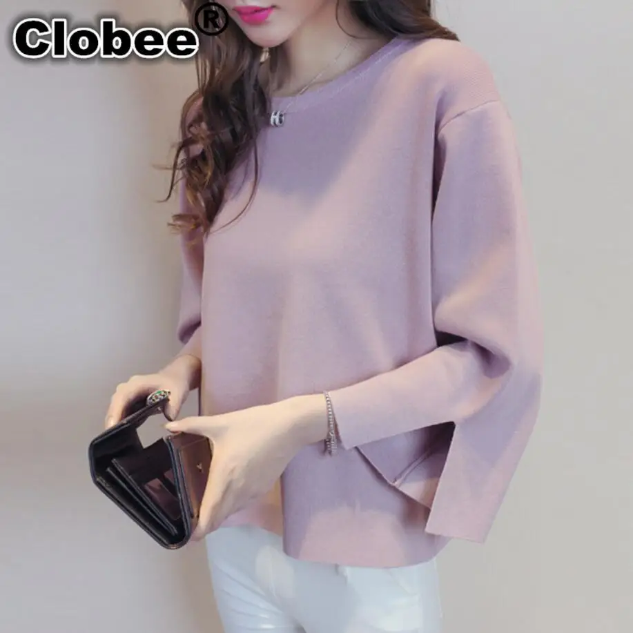 5 Color Round Neck Knitted Sweater Women 2018 Autumn Winter Fashion Pullovers Split Cuff Loose Jumper Female Oversize Sweater
5 Color Round Neck Knitted Sweater Women 2018 Autumn Winter Fashion Pullovers Split Cuff Loose Jumper Female Oversize Sweater
