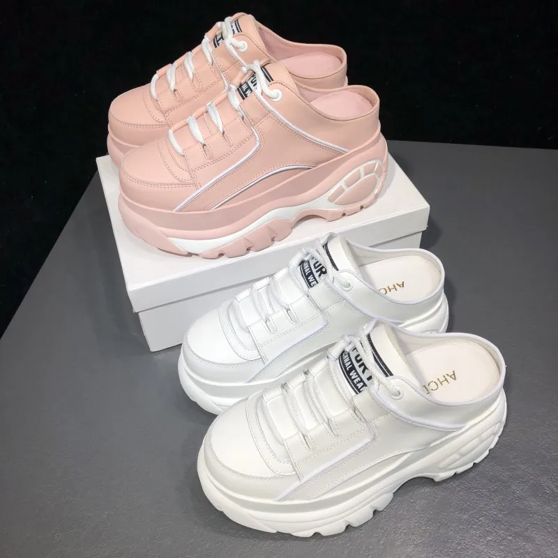 Prova Women New High Plaform Brand Sneakers Thick Bottom Slip On Slippers Sneakers Real Leather Students Casual Increase Shoes
Prova Women New High Plaform Brand Sneakers Thick Bottom Slip On Slippers Sneakers Real Leather Students Casual Increase Shoes
