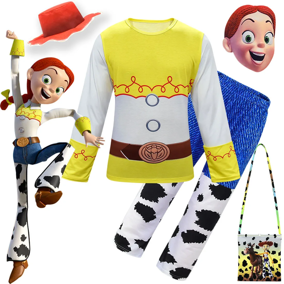 Toy Story Cosplay the Yodeling Cowgirl Jessie Costume Suit Hat Carnival Outfit kids boys girls Halloween Custom With bag
Toy Story Cosplay the Yodeling Cowgirl Jessie Costume Suit Hat Carnival Outfit kids boys girls Halloween Custom With bag