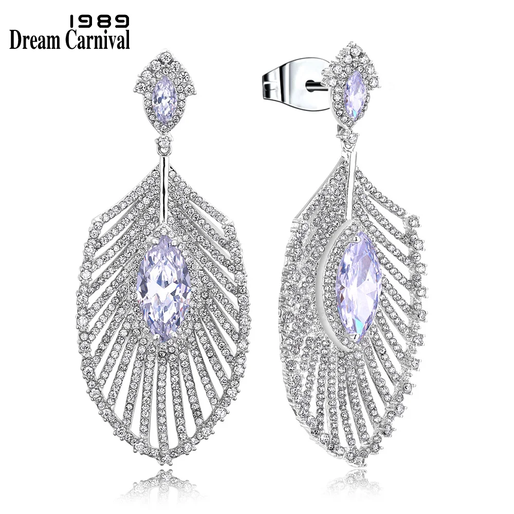 DreamCarnival 1989 White CZ Paved Zirconia Large Luxury Feather Design Drop Earrings for Women Luxury Wedding Party SE15310R
DreamCarnival 1989 White CZ Paved Zirconia Large Luxury Feather Design Drop Earrings for Women Luxury Wedding Party SE15310R