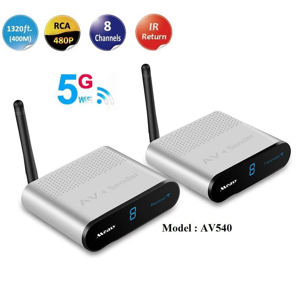 MEASY AV540 Wireless AV Transmitter System Full HD 5.8G Radio AV HD TV + IR Extender, 400M / 1320 Feet (EU Plug)
MEASY AV540 Wireless AV Transmitter System Full HD 5.8G Radio AV HD TV + IR Extender, 400M / 1320 Feet (EU Plug)