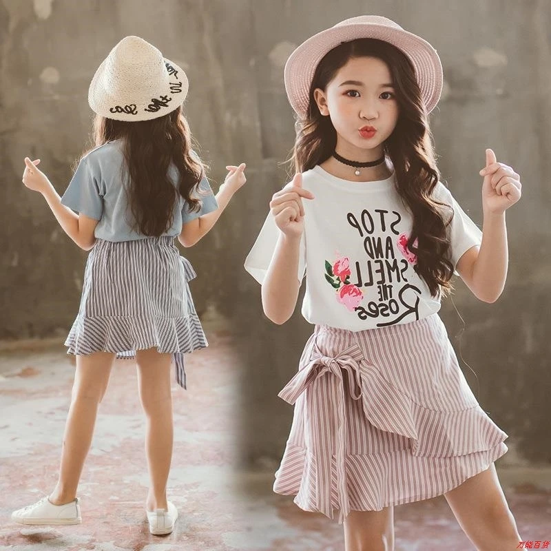 2020 Sports Suit For Girls Teenagers Toddler Girls Clothes Set Pullover T-shirts Tops Tees + Striped Skirts 2pcs Kids Tracksuit
2020 Sports Suit For Girls Teenagers Toddler Girls Clothes Set Pullover T-shirts Tops Tees + Striped Skirts 2pcs Kids Tracksuit