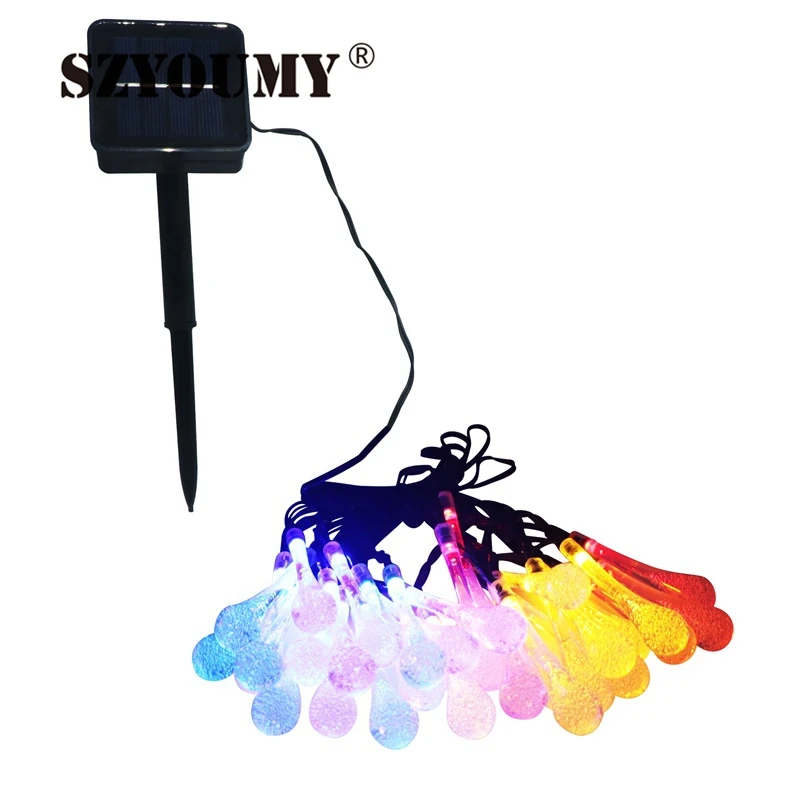 Szyoumy Quality 20LED 30 LED Solar Christmas Lights 2 Modes Waterproof Water Drop Solar Fairy String Lights For Outdoor Garden
Szyoumy Quality 20LED 30 LED Solar Christmas Lights 2 Modes Waterproof Water Drop Solar Fairy String Lights For Outdoor Garden