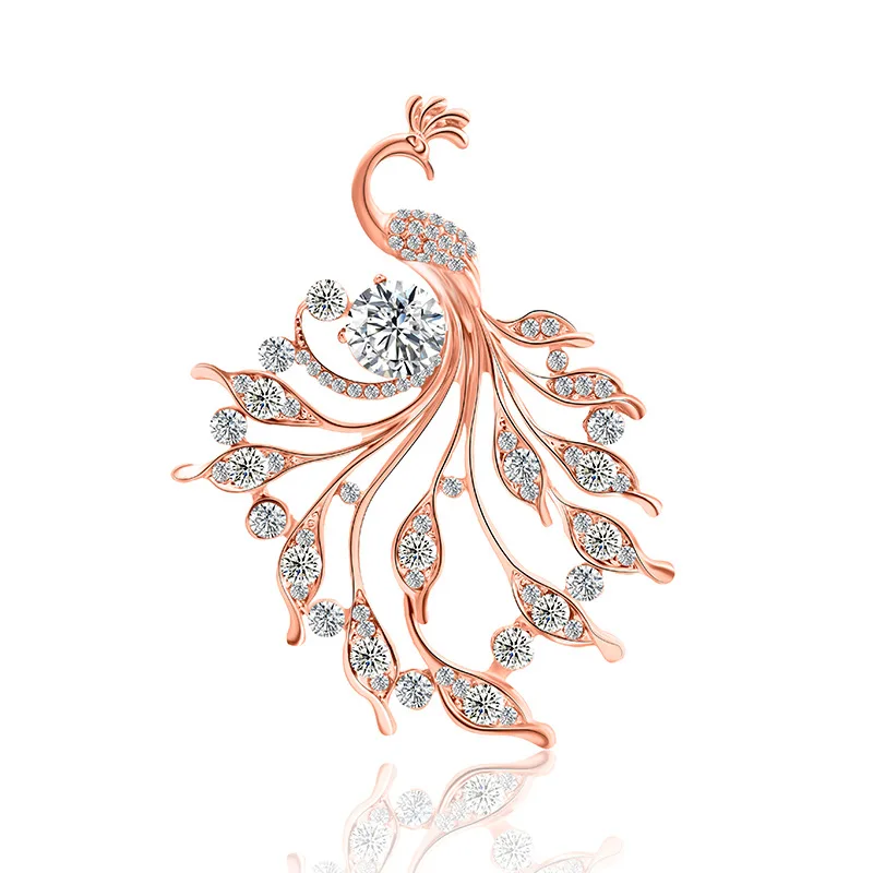 

2019 New Luxury Rhinestone Animal Phoenix Brooch Pin Fashion Bird Pins and Brooches for Women Wedding Graduation Jewelry Gift