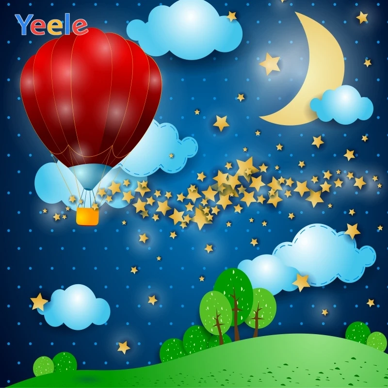 Yeele Hot Air Balloon Cloud Star Moon Tree Baby Room Photography Background Customized Photographic Backdrops for Photo Studio
Yeele Hot Air Balloon Cloud Star Moon Tree Baby Room Photography Background Customized Photographic Backdrops for Photo Studio