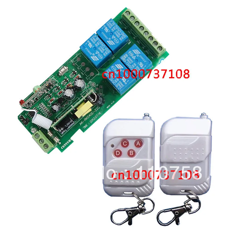110V 4CH Toggle /momentary wireless switch transmitter receiver RF wireless remote control system10A output is adjustable
110V 4CH Toggle /momentary wireless switch transmitter receiver RF wireless remote control system10A output is adjustable