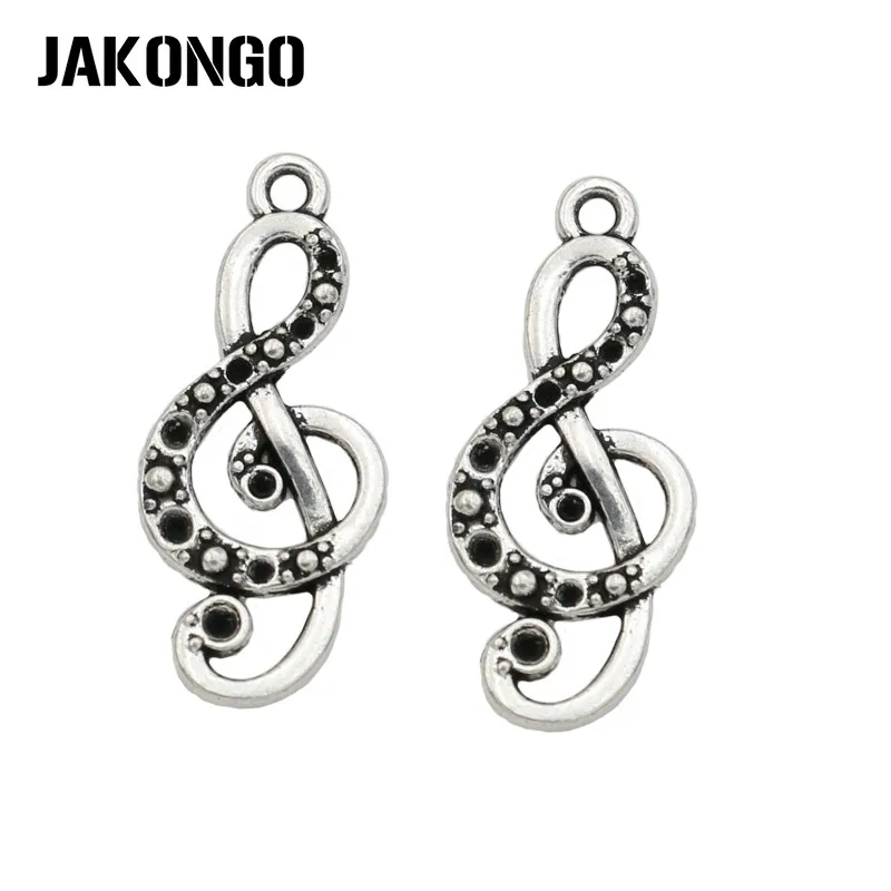 JAKONGO Antique Silver Plated Music Note Charms Pendant for Jewelry Making Bracelet Accessories DIY 28x12mm 20PCS/lot
JAKONGO Antique Silver Plated Music Note Charms Pendant for Jewelry Making Bracelet Accessories DIY 28x12mm 20PCS/lot