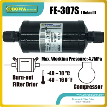 307S Burn-out Filter Drier is recommended for use with HFO, HC, HFC and HCFC refrigerants in refrigeration, AC & heat pump units
307S Burn-out Filter Drier is recommended for use with HFO, HC, HFC and HCFC refrigerants in refrigeration, AC & heat pump units