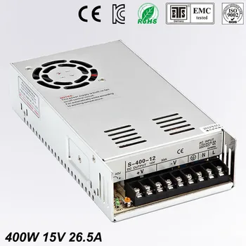15V 26.5A 400W Swching Poweitr Supply Driver for LED Strip AC 100-240V Input to DC 15V free shipping
15V 26.5A 400W Swching Poweitr Supply Driver for LED Strip AC 100-240V Input to DC 15V free shipping