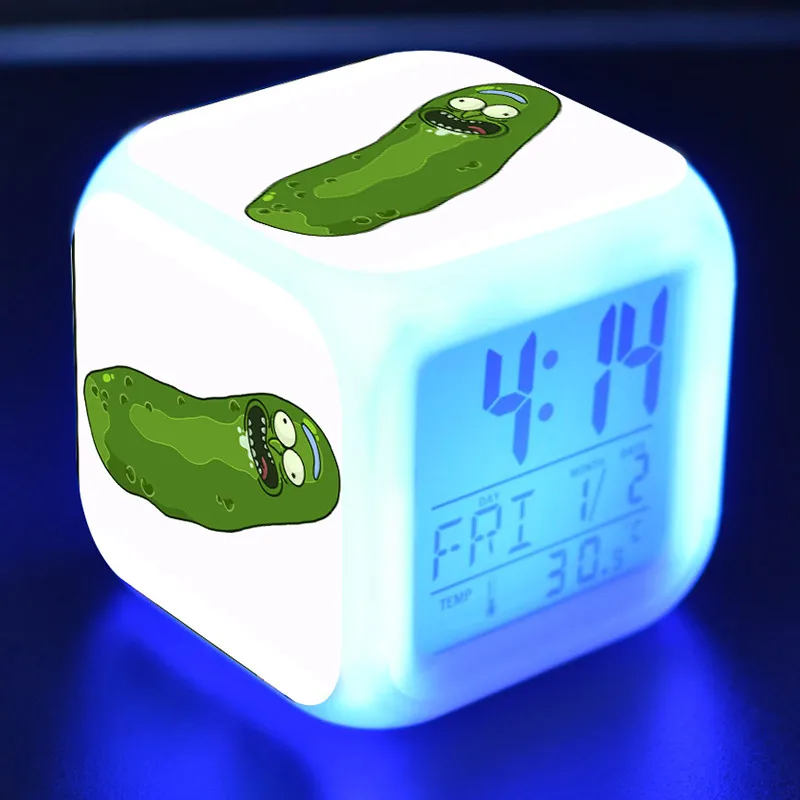 Pickle Rick Figure Brinquedo LED Colorful Flash Light Alarm Clock Rick and Morty Anime Figurines Desktop Watch Toys for Kids
Pickle Rick Figure Brinquedo LED Colorful Flash Light Alarm Clock Rick and Morty Anime Figurines Desktop Watch Toys for Kids