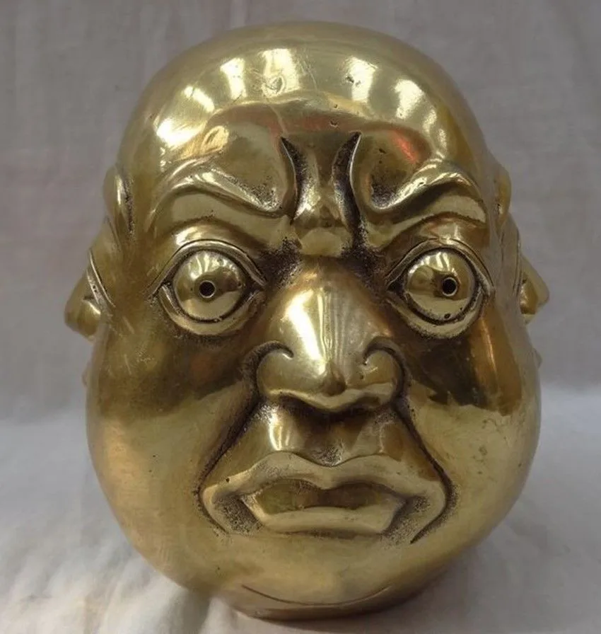 Copper Brass CHINESE crafts decoration Chinese Brass Joss Carved 4 Face Xi Nu Ai Le Happy Maitreya Buddha Head Statue
Copper Brass CHINESE crafts decoration Chinese Brass Joss Carved 4 Face Xi Nu Ai Le Happy Maitreya Buddha Head Statue