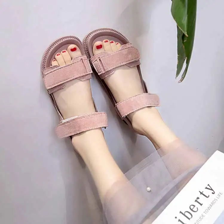 Women shoes adult solid sandals women 2019 fashion med heel height women sandals flat with casual shoes woman sandals female (10)